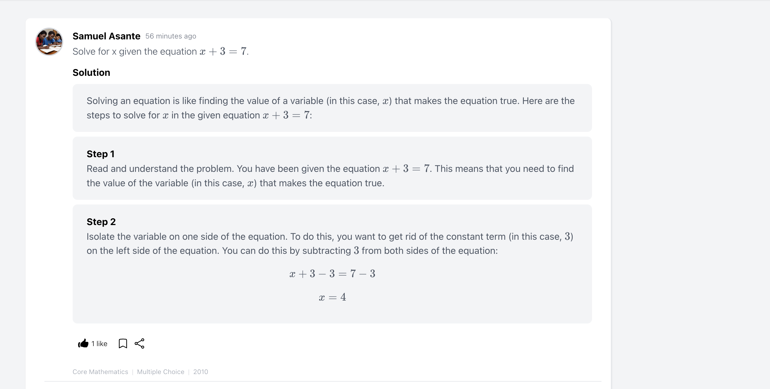 Step by step explanations